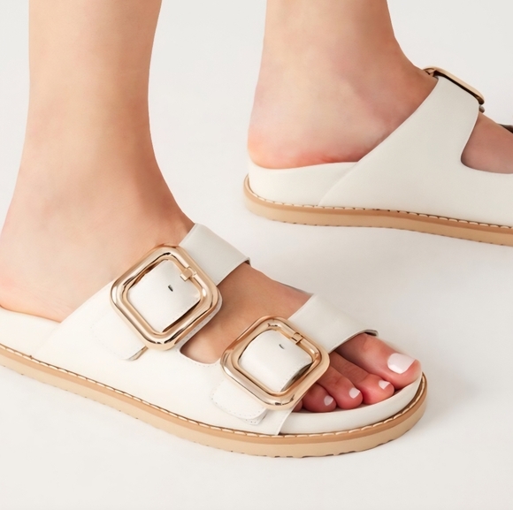 NEW! Steve Madden Women's Cape White Leather Sandals, Size 11 - Picture 4 of 9